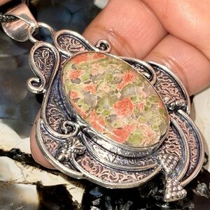 Unakite Jasper Pendant 2 1/2”